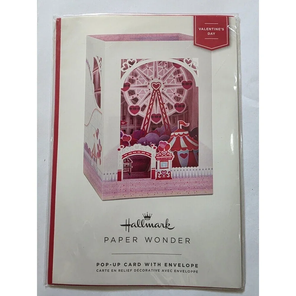 Hallmark Paper Wonder Lot Valentine's Bear Ferris Wheel Pop Up Card